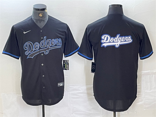 Men's Black Los Angeles Dodgers Team Big Logo Fashion Stitched Baseball Jersey 002
